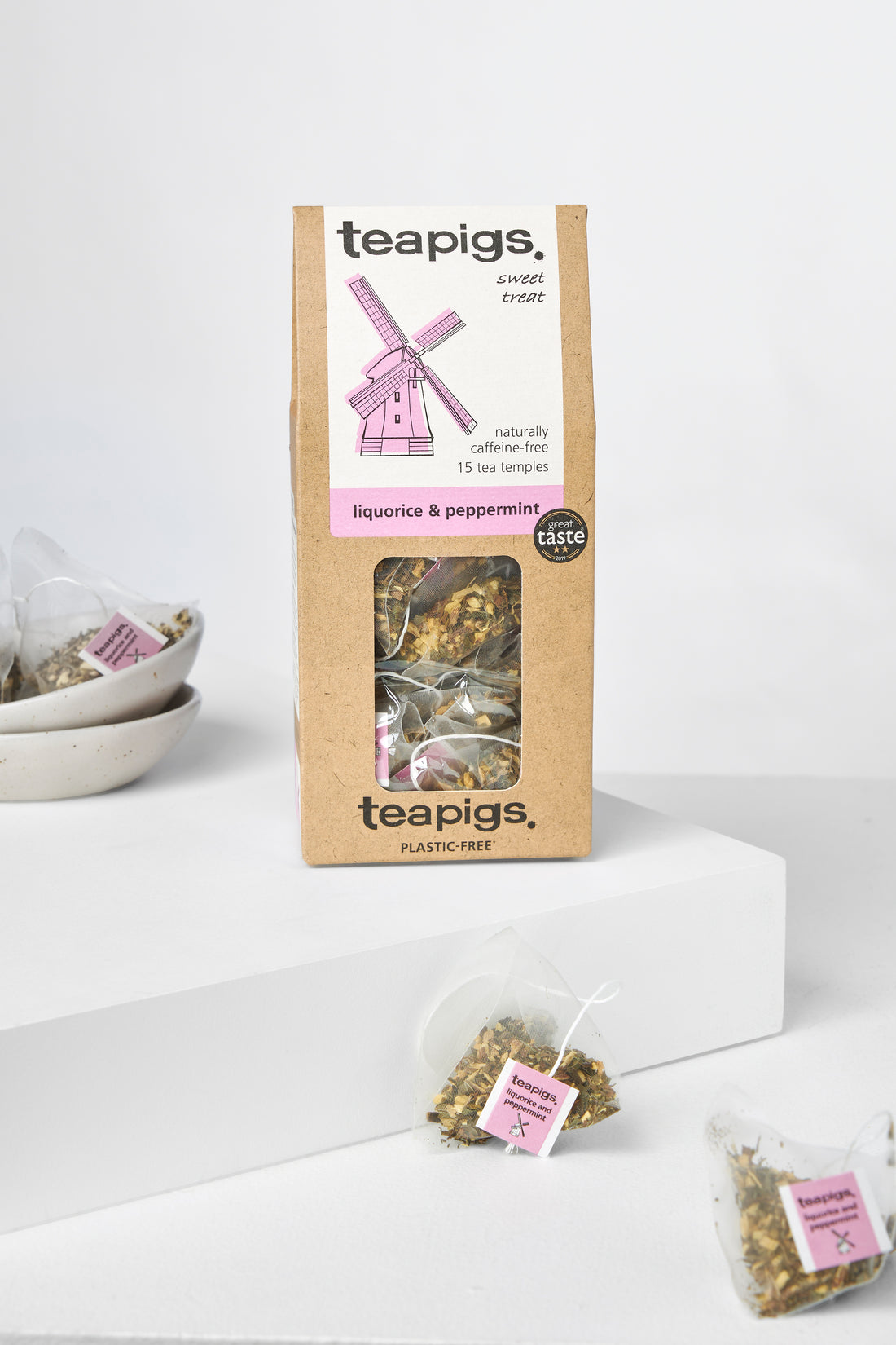 Liquorice and peppermint tea bags